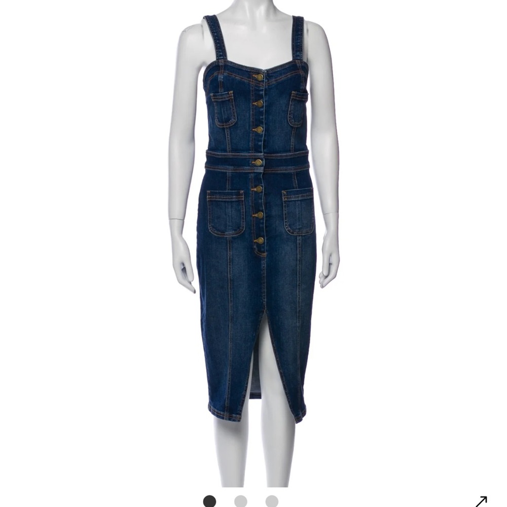 Ramy Brooke Denim Button-Front Midi Dress. Med.